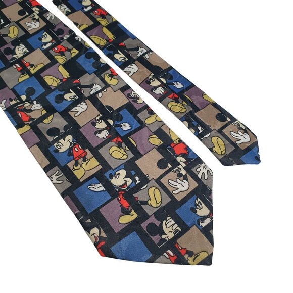 Vintage Disney Mickey Mouse Tie Works Los Angeles All Silk Cartoon Collectable - Picture 2 of 5